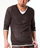 メンズスタイル MENZSTYLEVネックニットVネック無地カットソー