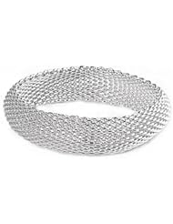Sterling Silver Mesh Design Bangle Bracelet Dimension 60mm(2.4")