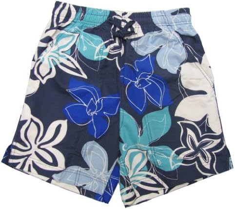 Weekender Maui Hibiscus Volley Fast Drying Mesh Brief Liner Super Suede Microfiber Unisex Swimwear in Navy Blue - L