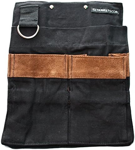 Kiltman Kilts Men's Detachable Kilt Pocket Koozie One Black