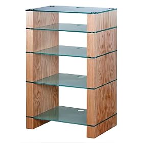 BLOK STAX DeLuxe 500 Five Shelf Oak Hifi Stand & AV TV Rack Unit