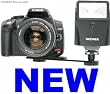 Digital Slave Flash + Bracket Set for Digital SLR DSLR Cameras or any Digital Camara! Fires Without Wires - No Camera Connection Required! Automatically Synchronizes and Fires with Your Built-In Flash