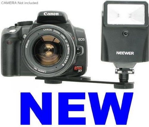 Digital Slave Flash + Bracket Set for Digital SLR DSLR Cameras or any Digital Camara! Fires Without Wires - No Camera Connection Required! Automatically Synchronizes and Fires with Your Built-In Flash