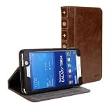 Galaxy Tab 4 7.0 T230 Case, GMYLE Book Case Vintage for Galaxy Tab 4 7.0 T230 - Brown PU Leather Slim Stand Case Cover