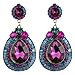 YAZILIND Jewelry Luxurious Full Colorful Waterdrop Flower Metal Dangle Drop Earrings For Women