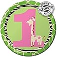 Creative Converting Wild at One Giraffe Round Dessert Plates, 8 Count