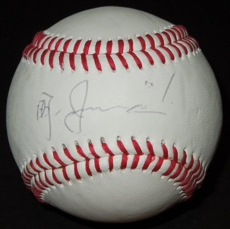 Akinori Iwamura Autographed Official MLB Baseball - Oakland A's