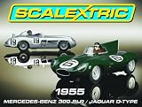 NEW SCALEXTRIC CAR C3058A MERC 300 SLR - JAGUAR D-TYPE