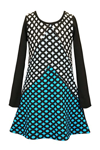 Truly Me, Big Girls Long Sleeve Knit Chic A-Line Dress, 7-16