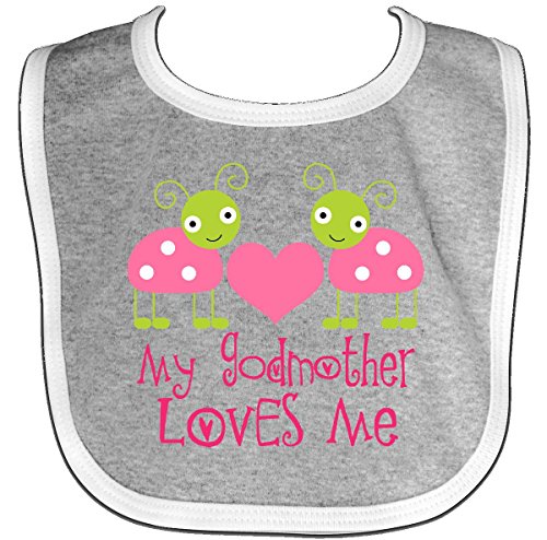 Inktastic Baby Girls' My Godmother Loves Me Baby Bib