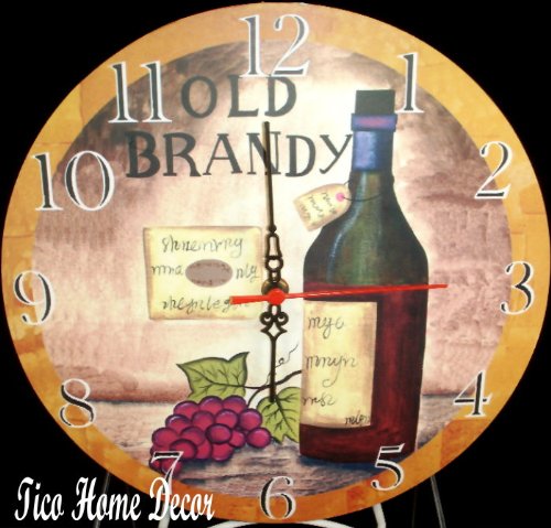 WALL DECOR CLOCK WINE GRAPE DECOR