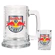 NY/NJ Red Bull Soccer Glass Tankard and Square Shot Glass Set - Primary Team Logo MAJOR-LEAGUE-SOCCER Soccer