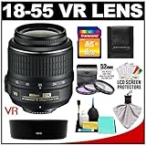 Nikon 18-55mm f/3.5-5.6G VR AF-S DX Zoom Lens with 8GB SDHC Card + 3 UV/FLD ....