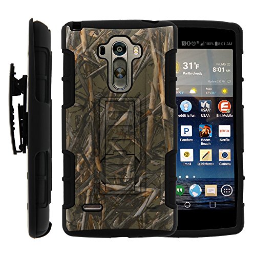 LG G Stylo Case, LG G Stylo Holster, High Impact Advanced Double Layered Hard Cover with Kickstand for LG G Stylo LS770, H631, MS631, LG G4 Stylus by MINITURTLE - Dry Wood Camouflage