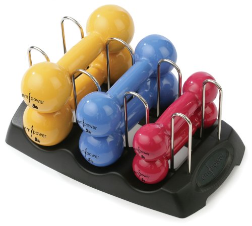 SportingGoods: Empower 32 Pound Dumbbell Set with Organizer and DVD
