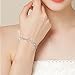 EleQueen 925 Sterling Silver CZ Love Heart of Ocean Titanic Inspired Tennis Bracelet for Women, 7.2