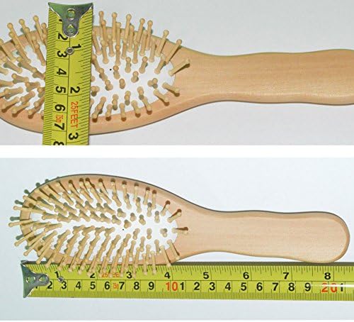 Natural Wooden Pneumatic Brush Hairbrushes Grass Tree Wood Pins 9.4"x 3.1