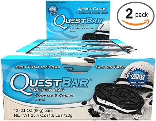 Quest Nutrition Quest Protein Bar Cookies &amp; Cream 12-2.12 oz (60g) Bars (2 Pack)