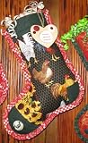 Country Red Hearts on Roosters, Chickens, and Sunflowers Diamonds Quilt Christmas Stockings and Gifts and Parties Hanging Stockings of Quilting Cotton Fabric Handcrafted Keepsakes Personalized with Picture Frames