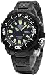 Seiko 5 Sports Men's 200M Stainless Steel Black IP Self Winding Automatic Diver Watch with Black Face Model SKZ255K1
