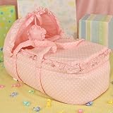 Pink Moses Basket with Polka Dots - Excellent Baby Gift Idea
