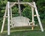 4' White Cedar Unstained Love Seat Swing w/ Stand