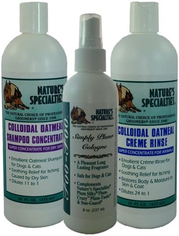 Doggidogi Nature's Specialties Colloidal Oatmeal Shampoo, Creme Rinse &amp; Foo Foo Simply Plum Cologne Set