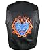 Men's Demon Mask Embroidered Black Leather Vest