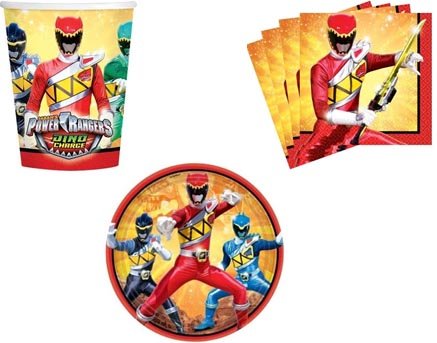 Power Rangers Dino Charge Party Supplies Set Plates Napkins Cups Kit for 16