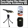 Exclusive Accessory Kit For the Pure Digital Flip MinoHD Camcorder 2nd Generation M2120 S1240W Kit Includes Includes Deluxe Hard Shell Case + Flip Video HDMI Cable + Gripster Flexible mini Tripod + More