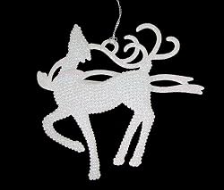 5.25" Winter Frost Standing Proud White Glitter Reindeer Christmas Ornament
