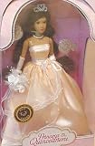 Princess Quinceanera in Peach Dress with White Roses
