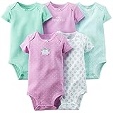 カーターズ Carter's 2015年秋冬最新作 女の子用ラベンダープリンセス半袖ボディースーツ5枚セット ゾウ柄ロンパース 出産祝い カバーオール (... [並行輸入品]