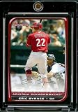 2008 Bowman # 163 Eric Byrnes - Arizona Diamondbacks - MLB Baseball Card in Protective Screw Down Display Case!