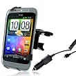 Wicked Chili Autohalterung f�r HTC Desire X / HTC Wildfire Smartphone - Halter f�r die L�ftung - KFZ L�fter-Halterung (kompatibel mit Bumper & Case, 360 Grad drehbar) + KFZ Ladekabel (1000mAh, 12V, 24V) schwarz