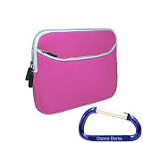 Baby Pink Soft Neoprene Carrying Case with Free Carabiner Key Chain for the Apple iPad Wi-Fi / 3G Model 16GB, 32GB, 64GB