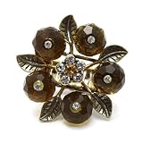 Beaded Flower Ring; 1.5