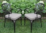 2 Cast Aluminum Dining Arm Chairs C for Outdoor Patio Furnitures CBM1290
