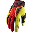 Fox Racing Platinum Men's MX Motorcycle Gloves w/ Free B&F Heart Sticker Bundle - Red/Yellow