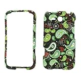 Premium - HTC Freestyle - Green Paisley Design on Black Rubberized Design - ....