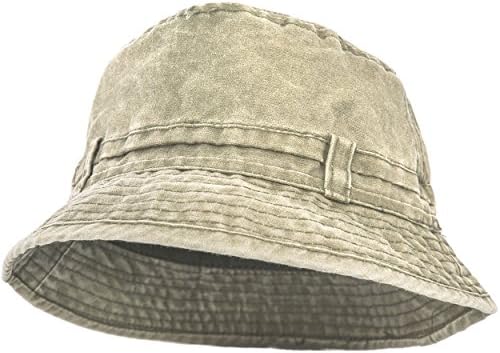 Prikinder Summer Outdoors Sports Activities Solid Cotton Denim Bucket Sun Hats Moss