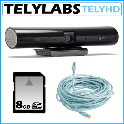 Tely Labs TV Skype HD Camera Bundle with 8GB SDHC Card and 14 ft CAT5e Network Cable