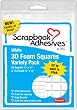 3L 3D Foam Squares Assortment, White