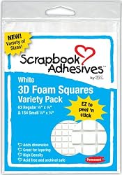 3L 3D Foam Squares Assortment, White