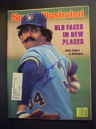 Rollie Fingers Milwaukee Brewers Autographed March 16, 1981 Sports Illustrated Magazine With A Famous Faces COA