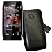 Suncase Ledertasche (Lasche mit R�ckzugfunktion) f�r Nokia X7-00 schwarz