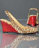Leopard-print wedge slingback