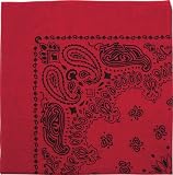 Red - Trainmen Bandana w/Black Print
