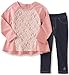 Calvin Klein Girls' French Terry Lace Overlay with Jeggings Set
