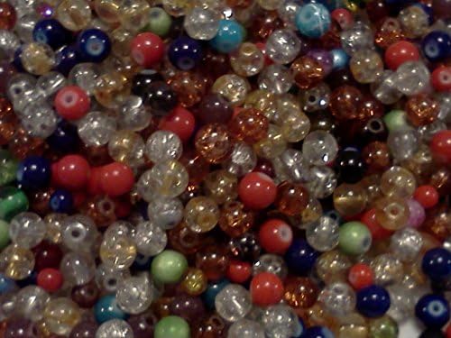 Half-pound Glass Beads, 3-6mm, Assorted Colors, Bulk Lot